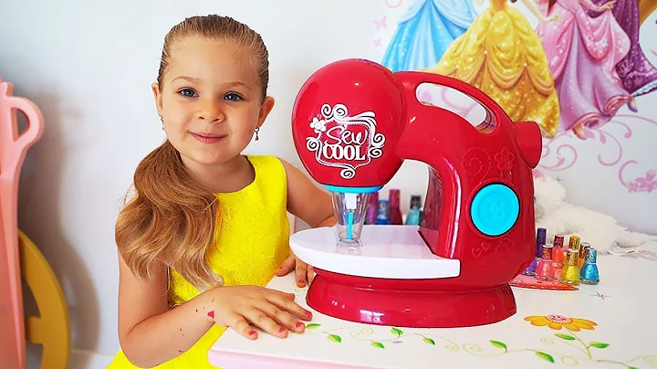 Diana Playing with Toy Sewing machine