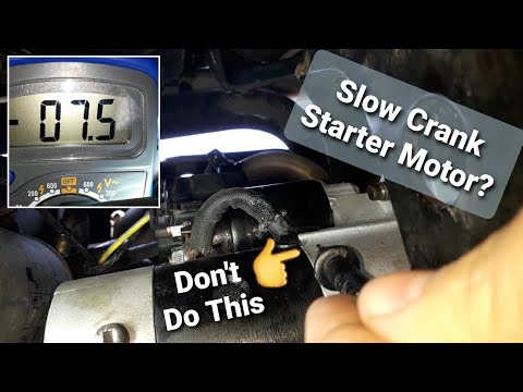 Slow or No Crank Starter Motor Solved - Bad Ground Wire Test Warning - Don't Check Via The Casing