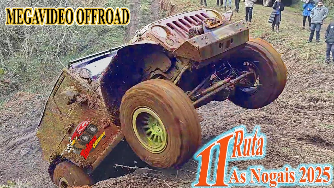 Маршрут 4x4 As Nogais 2025 Top Offroad MEGAVIDEO ищет грязь в солнечный день Испания Magica arviza