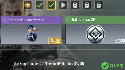 Call Of Duty Mobile Use Frag Grenades 10 Times in MP Matches Task Complete