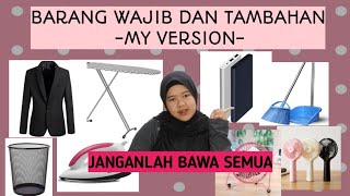 List barang keperluan asrama