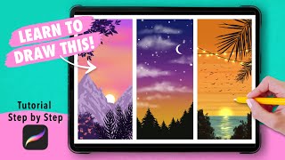 Digital Art for Beginners | 3 Easy Drawings with Procreate Step by Step Tutorial screenshot 4
