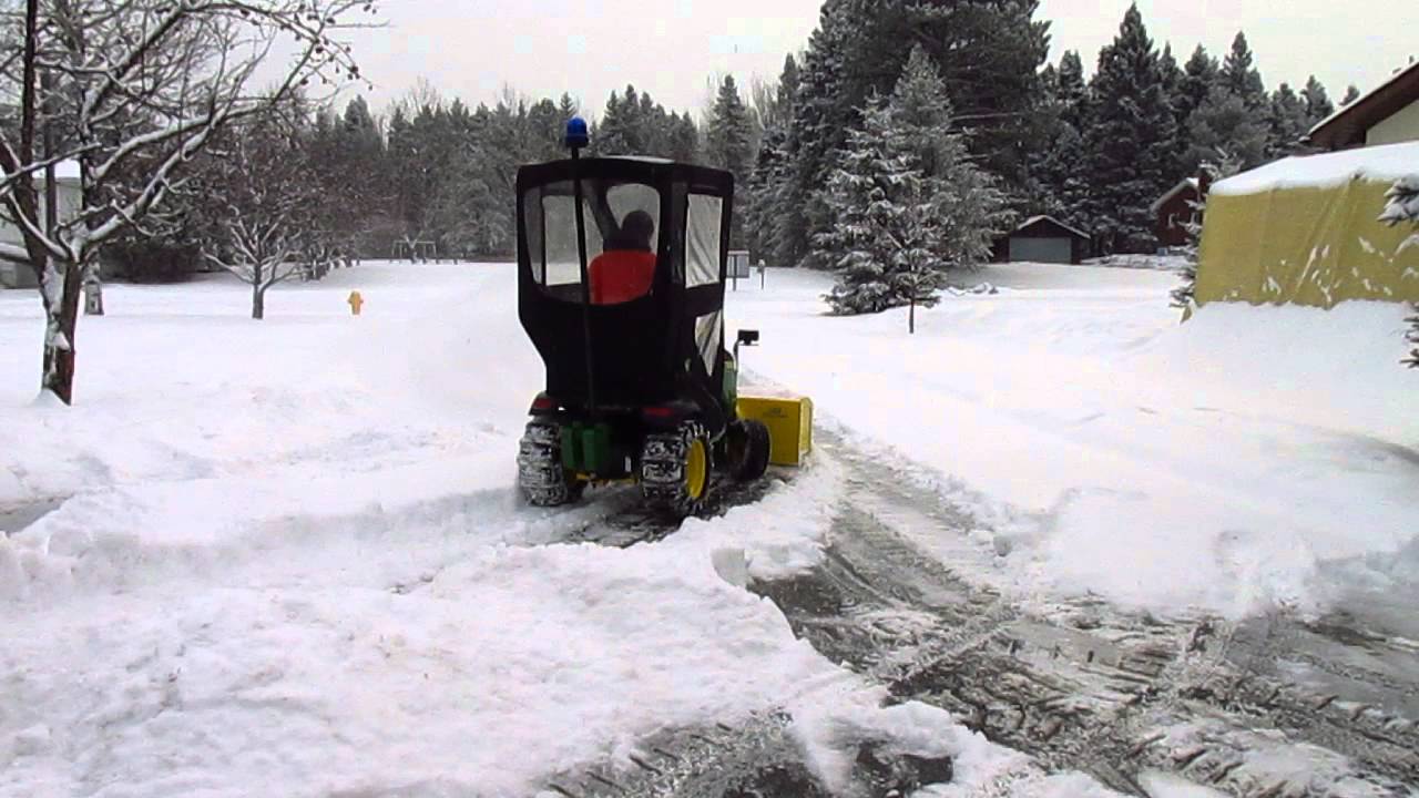 John Deere D160 Blowing snow YouTube