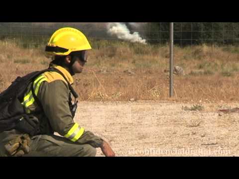 La extinción de un incendio forestal por los Bomberos de la Comunidad de Madrid