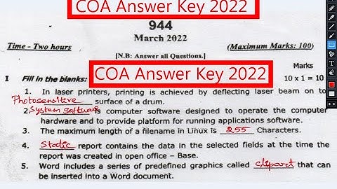 COA answer key 2022/computer on office automation 2022 answer key/answer key.
