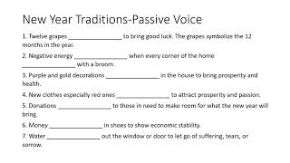 Listening Exercise-New Year Traditions-Passive Voice