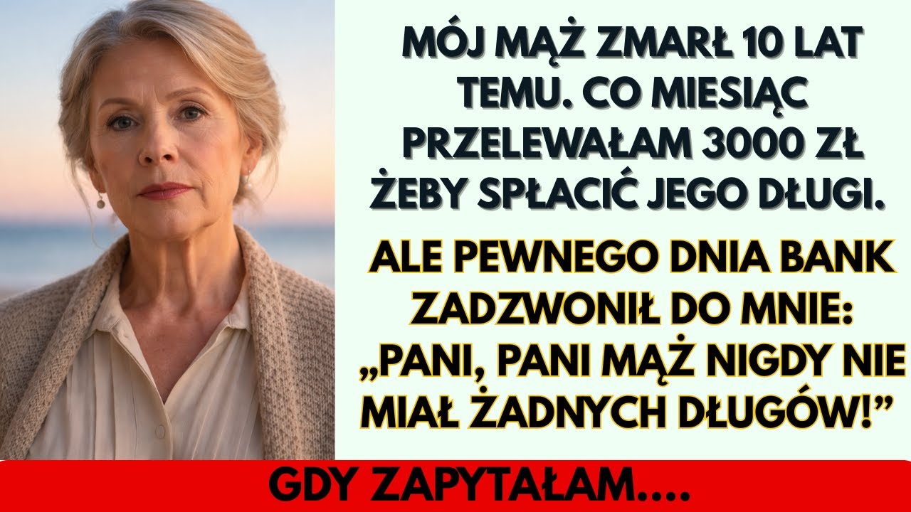 Mój mąż zmarł 10 lat temu. Co miesiąc przelewałam 3000 zł, żeby spłacić jego długi. Ale pewnego dni…