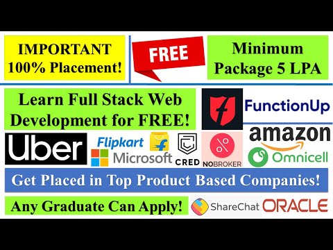 Free Training & 100% Job Guaranteed | Full Stack Web Development | 5+ LPA | WFH Jobs | FunctionUp