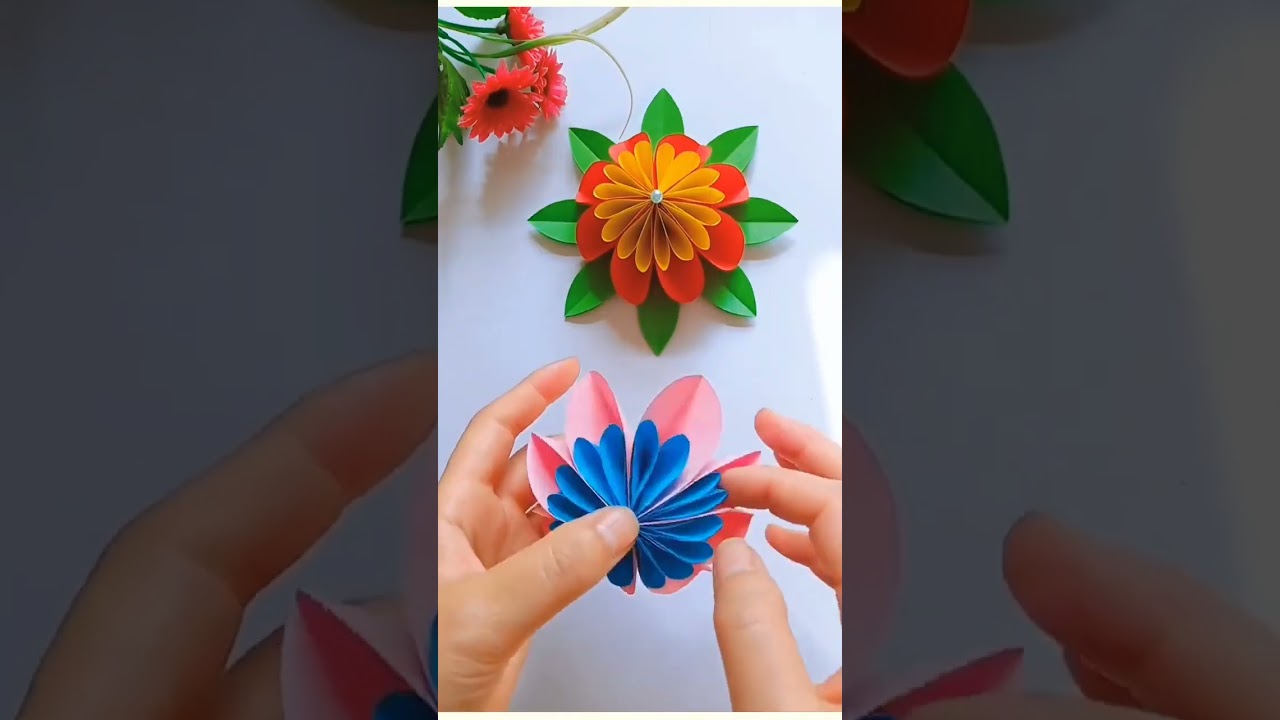 Beautiful handimade paper flower making 