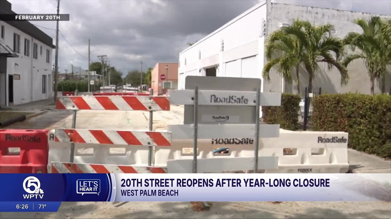 20th Street reopens in West Palm Beach after year-long closure - YouTube