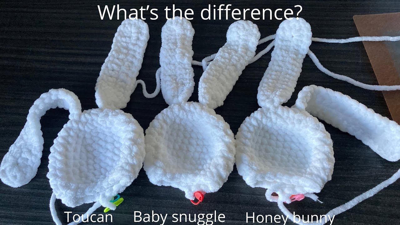 Chenille yarn comparison | Honey bunny vs. baby snuggle vs. toucan