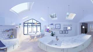 Scandinavian Shaker Kitchen Living Area - Stereoscopic VR 360 3D 4K