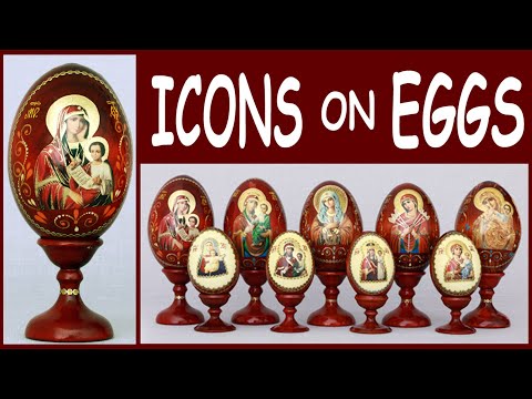 Православные иконы на деревянных яйцах.