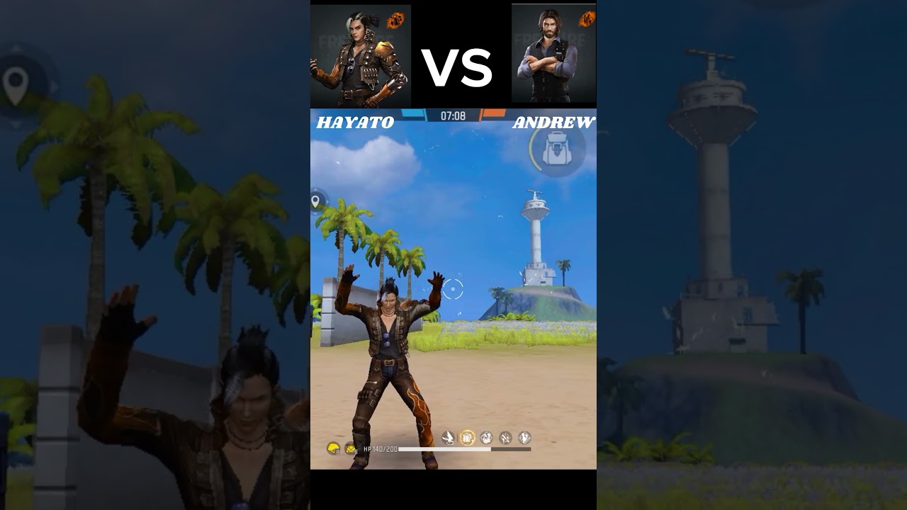 BEST CHARACTER IN FREE FIRE HAYATO VS ANDREW  