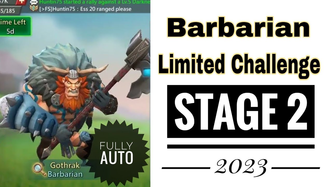 lords mobile barbarian limited challenge stage 2 fully auto | Barbaric journey stage 2 fully auto