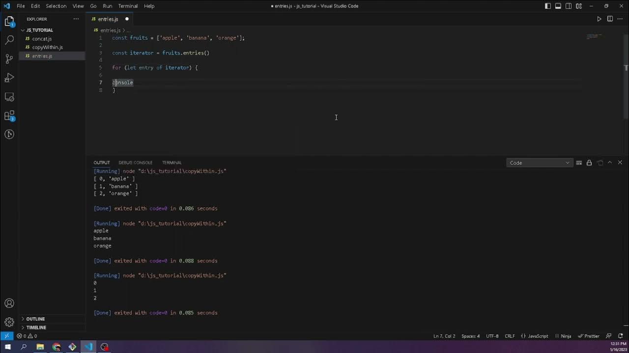 JavaScript Array entries Method | Iterate and Access Key/Value Pairs ...