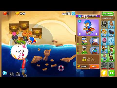 Bloons TD 6 - UPDATED Impoppable - Off The Coast - No Monkey Knowledge, Continues and Powers (31.2)