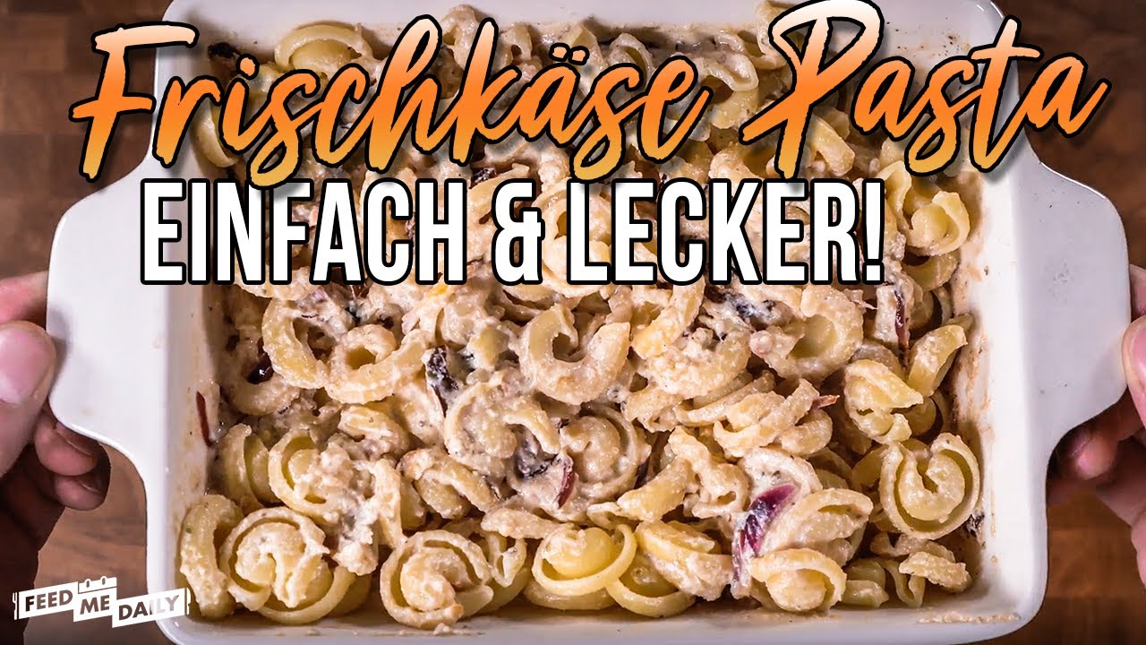 Pasta mit cremiger Frischkäse-Knobi-Zitronen Soße aus dem Ofen - YouTube Pasta mit cremiger Frischkäse-Knobi-Zitronen Soße aus dem Ofen - YouTube
