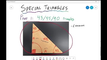 Right Triangle Trigonometry Part 3: Special right triangles (45/45/90)