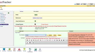 How to record a Change Request in the isoTracker document control software