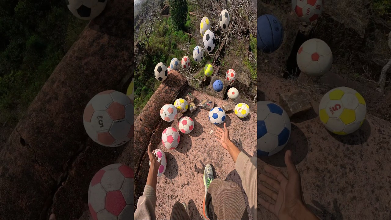 😲Itni saari Footballs kaise pakdu 