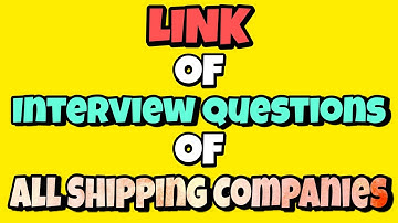 Interview questions of Shipping Companies | Merchant Navy Sponsorship