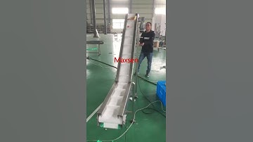 Maxsen inclined belt conveyor with hopper material feeding  testing