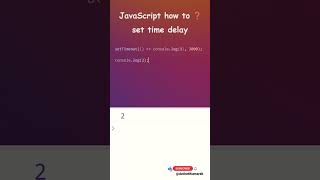 Set Time Delay In JavaScript