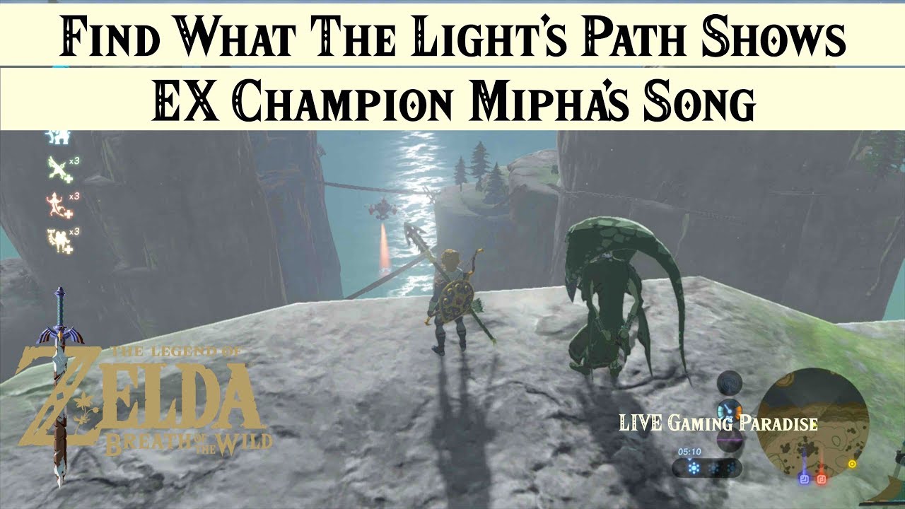 of Wild | EX Champion Mipha's Song [DLC Walkthrough [Trial 1 The Light Path Shows] - YouTube