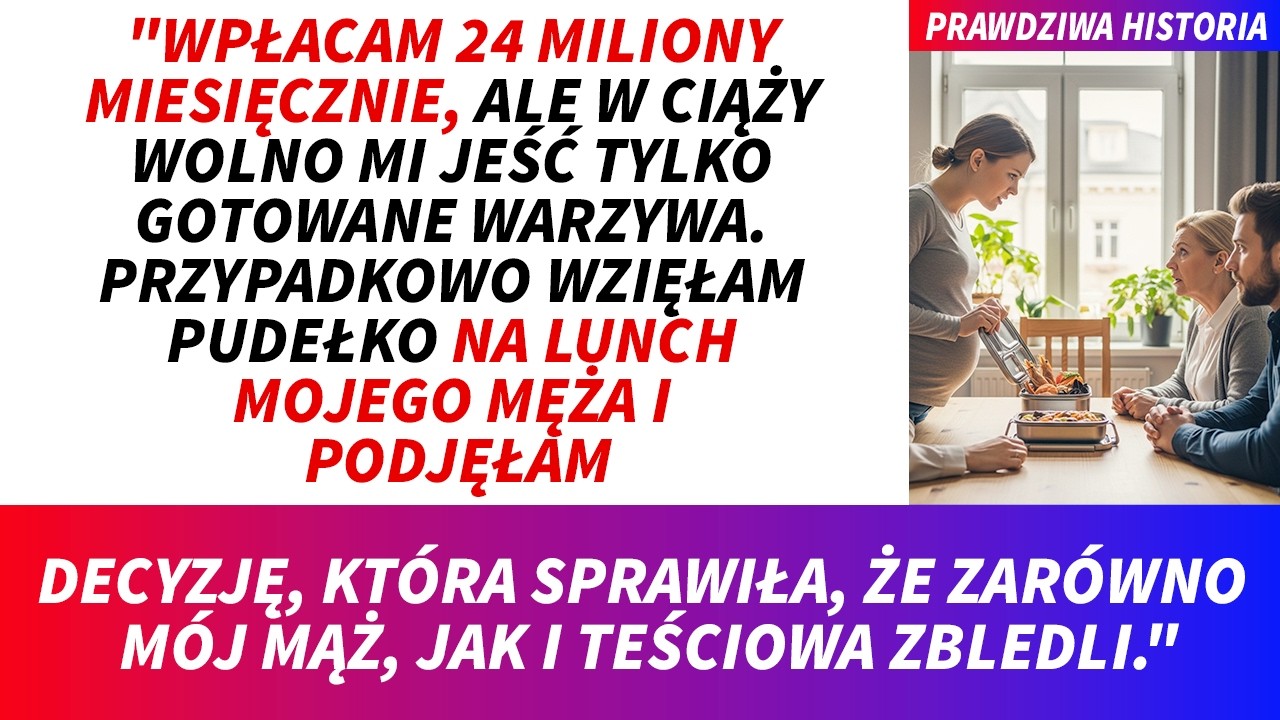 Mój mąż jadł owoce morza i dziczyznę, a ja, w czwartym miesiącu ciąży, dostawałam talerz gotowanych warzyw. Przez trzy lata oddawałam teściowej 24 tysiące złotych miesięcznie, bo mówiła, że...