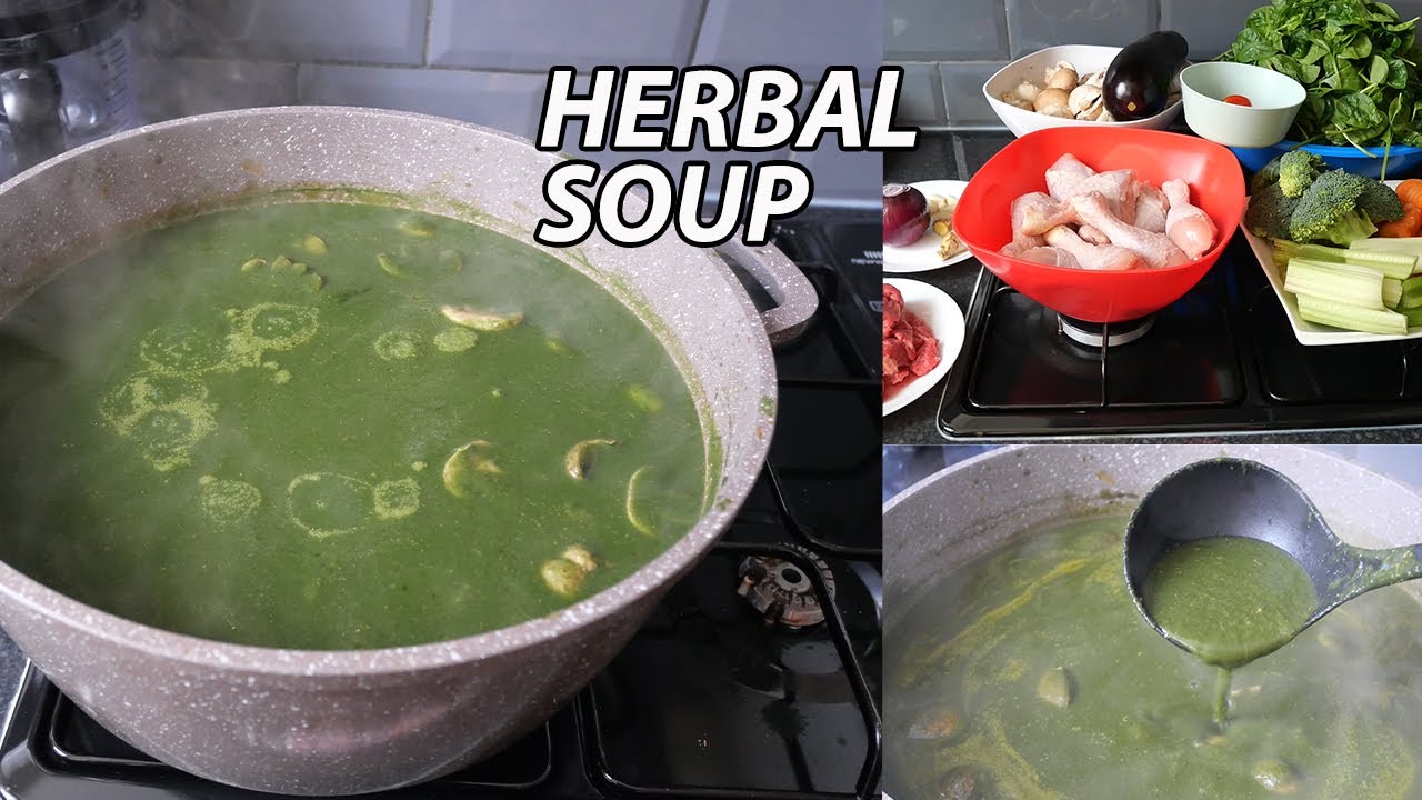 How to prepare AUTHENTIC HERBAL green soup !! EBUNUEBUNU SOUP