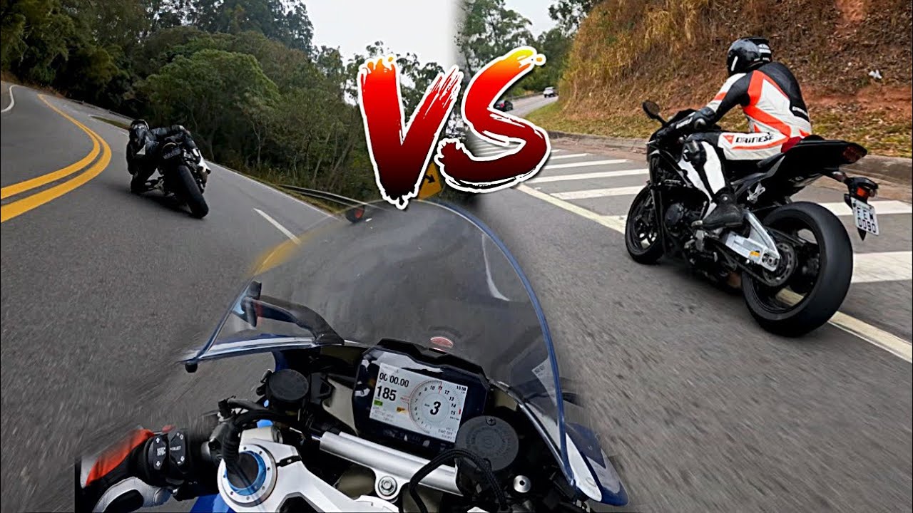 BICHO PEGOU NO ACELERO COM A S1000RR e CBR 1000RR - DUCATI V4S