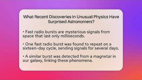 What Recent Discoveries in Unusual Physics Have Surprised Astronomers? - Strange Science HQ