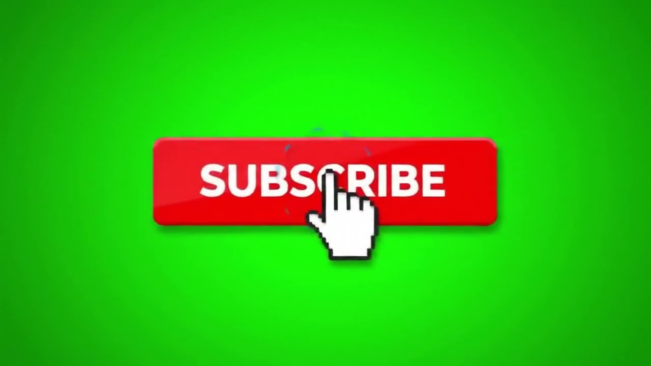 Red Subscribe Button Animation Green Screen | Drag-and-Drop Overlay for Video Editors