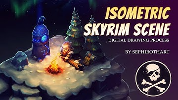 ISOMETRIC SKYRIM in Photoshop! Digital Drawing Process ● Sephiroth Art