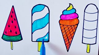 Icecream Drawing easy | Icecream Drawing for kids