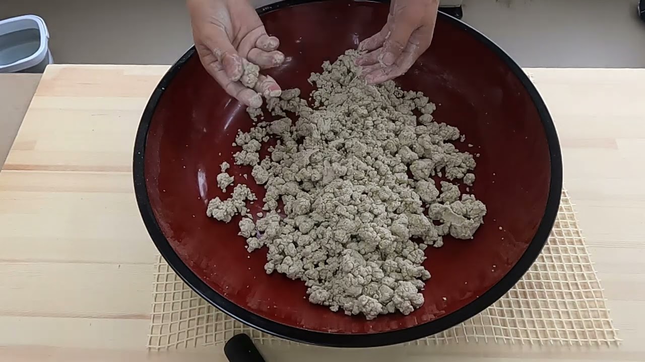 粗挽粉を打ちました