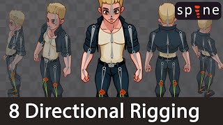 8 direction isometric character rigging in Spine 2D