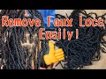 How To Take Down/Remove Boho/Messy/Distressed Faux Locs (NO SCISSORS)