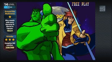 Marvel vs Capcom 1: Gambit and Hulk arcade playthrough