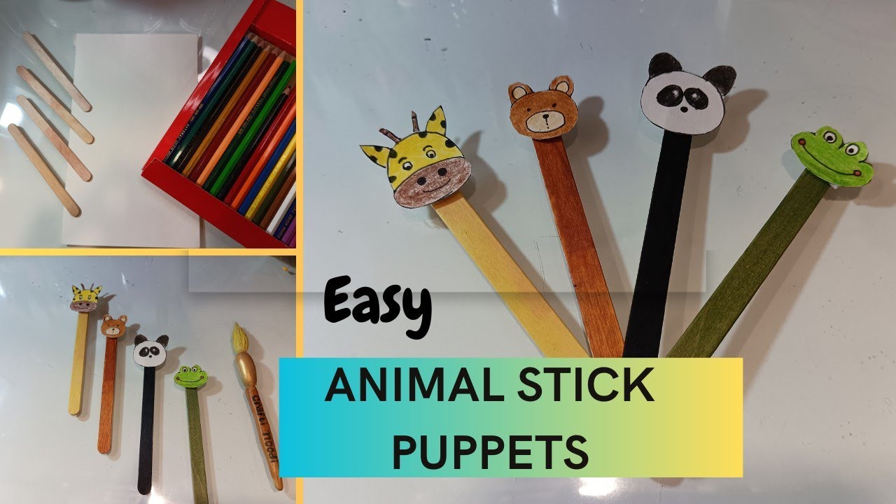 easy animal stick puppets ll ice cream stick animal puppet ll popsicles
