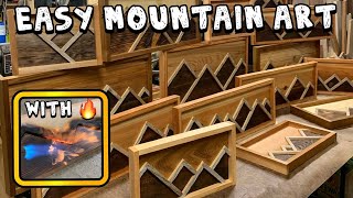 Easy Wood Mountain Art with Fire: Mountain Wall Art DIY