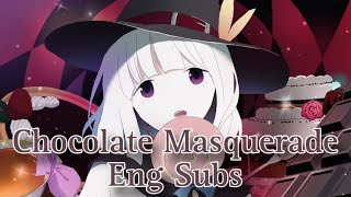 【Poppoβ Feat. Hatsune Miku / Flower / HARUKA】Chocolate Masquerade (English Subs)
チョコレート マスカレード
Chocolate Masquerade
https://www.youtube.com/watch?v=NKq4DXpXapk
This work is entirely fiction. The cast of characters that appear do not actually exist.
Music/Lyrics/Video: Poppoβ
English Translation/Subtitles: Kesera
*This is not child-friendly*
We got permission from Poppoβ to upload their songs~
Disclaimer: This upload was made solely for the purpose of expanding the audience of the song and this song does not belong to us, please support the original upload!
Poppoβ様からの許可を得て投稿しています。
動画についてご質問等がある場合はツイッターまでお願いします。
Lyrics:
ふんわり甘い香りに誘われて
寸前見えない、内部深く眠る深淵を覗く
Gently a sweet scent enticed me
On the brink of the unseen, in a deep sleep, I peered into the abyss
誰も知らぬ闇の向こう
何があるのだろう?
世界の裏側へと落ちる…
No one else knows what’s beyond the darkness
I wonder what lies beyond it?
I fell into the world of the other side…
「何だい何だい、また何か落ちてきた」
「何てこった!今日は、なんと人が落ちてきた!」
「全く!急に降ってくるから、サボってるのがバレるとこだった!」
「手下ども!今すぐ茶菓子を用意しな!」
“What, what? Something fell down here again.”
“Damnit! A person fell down today!?”
“Really! They fell so suddenly, it’s gonna get out that we’ve been slacking here!”
“Underlings! Prepare some tea and cake!”
「不思議でしょ!あっち、こっち、行っても元通り」
「なぜならここは、全部、全部、嘘でできている!」
もう戻れないよ。ここからは抜け出せない
「そう、どこにも出口がないの」
“It’s wonderful right! Over here, this way, you’ll end up back where you started.”
“It’s because each and every thing in this place is made out of lies!”
You can’t go back anymore. You can’t escape from here.
“So, there’s no exit.”
嘘と嘘が絡まって、歪に調和している
「何も信じなくて良い」
「正直にならなくて良い」
「とても居心地いっから最後まで出らんなくて良い!」
「さあお茶会だ!」
Lies become entangled with more lies, harmonizing in a distorted manner
“You don’t have to believe in anything”
“You don’t have to act honestly”
“It’s very comfy here, so don’t be afraid to stick around until the end!”
“Come on, let’s have a tea party!”
世界が嘘で、自分が本当なのか?
自分が嘘で、世界が本当なのか?
If this world is a lie, then am I the truth?
If I am a lie, then is this world the truth?
信じてたい、自分のことだけは。たとえ世界中が全て嘘だったとしても!
(Step! Step! Step! Step! )
I want to believe in myself alone. Even if the entire world might be a lie!
(Step! Step! Step! Step! )
「胸に手を当てて」
「全部、全部、本当で、全部、全部、全部、嘘!」
“I place my hand on my chest”
“All of this is true, All of this is a lie!”
合理的に破綻した全てを包んで
甘い嘘で、チョコレートのように。
Wrap up everything that’s failed rationally
with sweet lies, just like chocolate.
「何だい何だい、絶対に帰るって?」「なんてこった!絶対絶対嘘はつけないって?」
「全く!こんな良いとこなのに!お菓子もあるし、手下もいるし…」
「それとも我々を、否定するのか…?」
“What the hell, you’re certain you want to leave?” “You’re serious?! You can never ever tell lies, right?”
“Really! And yet this place is so wonderful! There’s candy, my underlings…”
“Or are we being disavowed…?”
否定されて当然
高圧的なその態度
必死に隠す本心
おばけがこわい程度!
It’s natural to be disavowed,
with that oppressive attitude of yours
Frantically denying your feelings
like you’re scared of ghosts!
なんだなんだやんのか?
お前だって態度がでかいぞ!
身の丈に合わない嘘はすぐバレる
What? What? Do you wanna fight?
Even your attitude is inflated!
Your lies are unbefitting of your size, and they’re exposed in an instant!
「幸せなはずなのにどうしてか満たされずにここへたどり着く」
「嘘の中に眠れば救われると思わない?」
「ねえ現実はあまりにも甘くないでしょう」
“I should be happy, and yet I’m not satisfied, I’ve finally wound up here”
“Do you not think you can be saved if you sleep within a lie?”
“Hey, reality isn’t all that sweet, right?”
「世界が嘘で、自分が本当なのか?」
「自分が嘘で、世界が本当なのか?」
“If this world is a lie, then am I the truth?”
“If I am a lie, then is this world the truth?”
「信じてない、自分のことさえも。きっと世界中が全て全て嘘だから!」
(Clap! Clap! Clap! Clap!)
“I don’t even believe in myself. Surely the entire world is a lie!”
(Clap! Clap! Clap! Clap!)
「どこを見ているの?」
「未来も過去も、全部嘘。未来も過去も、全部嘘。」
“What are you looking at?”
“The future, the past, they’re all lies. The future, the past, they’re all lies.”
「合理的に破綻した全てを忘れて、」
「嘘の中で踊る術を教えてあげる」
“Forget everything that’s failed rationally”
“I’ll show you how to dance in this lie”
(何なんめっちゃ苦い味。。。食べられない)
(ここの住人の神経がわからん)
(挑発、乗るかそるかきっと試されている)
(Just what is this incredibly bitter flavor… I can’t eat this.)
(I don’t understand the audacity of the residents of this place)
(Im definitely being tested, they wanna see if I’ll take the bait)
たくさんの絶望と わずかな幸せが溶け合った世界
吐き出してしまいそうなほどとっても苦い
Lots of despair and a little bit of happiness melt together in this world
This is all so bitter I feel like I’m going to throw up
素直になる勇気、正直になる勇気
弱さを認める勇気、醜さを受け入れる勇気
The courage to be upfront, the courage to be honest.
The courage to recognize your weakness, the courage to accept the unsightly
困った子...
台本通りに動かないなんて
Such a troublesome girl…
Not acting according to the script.
ドロドロに混ざり合った嘘を溶かして
真実が全て 嘘のない世界は、間違いだろうか
Melt the lies that were viscously blended together
Is a world where everything is true, and there are no lies so wrong? 【Poppoβ Feat. Hatsune Miku / Flower / HARUKA】Chocolate Masquerade (English Subs)