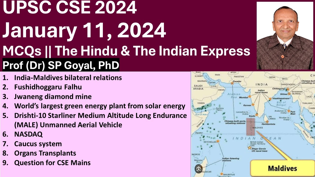 Daily current Affairs | MCQs | January 11, 2024 | UPSC Prelims and ...