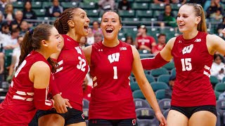 Wisconsin vs Kansas Womens' College Volleyball Full Game | NCAA Volleyball 2025