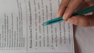 Syntax Directed Translation Scheme