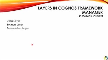 Cognos Framework Manager Layers Theory