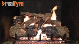 Realfyre Charred American Oak on G45 Burner Realfyre Charred American Oak on G45 Burner