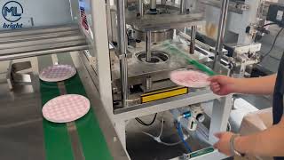 Single Paper Plate Plastic Packaging Machine for Paper Plate Packing by Plastic/Film