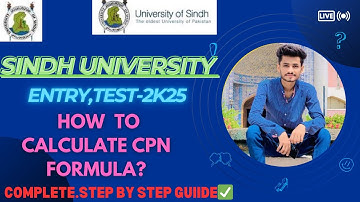 How To Calculate CPN  |Formula| University Of Sindh Admission-2k26✅#uos #newupdates #shortvideo
